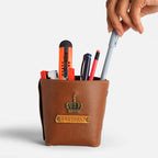 Personalised Pen Stand Holder - Tan